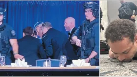 백악관 기자단 만찬장 총격… 트럼프 노렸다 ‘충격’